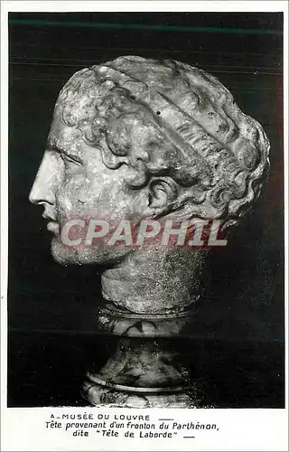 Cartes postales moderne Musee du Louvre Tete provenant d un fronton du Parthenon dite Tete de Laborde