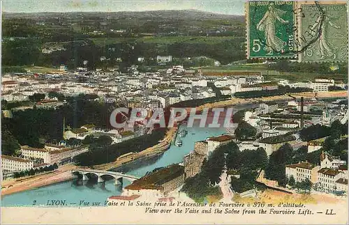 Cartes postales Lyon Vue sur vaise et la Saone prise de l Ascenseur de Fourviere