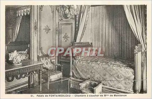 Ansichtskarte AK Palais de Fontainebleau Chambre a coucher de Mme de Maintenon