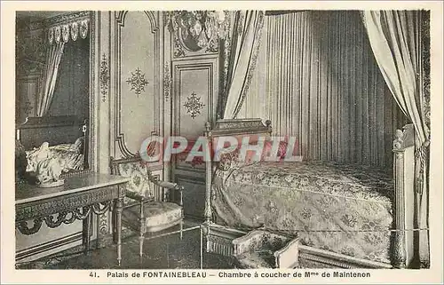 Ansichtskarte AK Palais de Fontainebleau Chambre a coucher de Mme de Maintenon