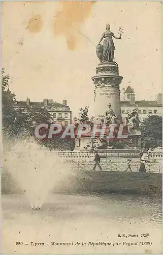 Cartes postales Lyon Monument de la Republique par Peynot