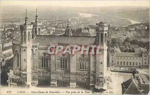 Cartes postales Lyon Notre Dame de Fourviere Vue prise de la Tour Metallique