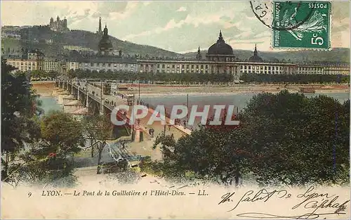 Cartes postales Lyon Le Pont de la Guillotiere et l Hotel Dieu