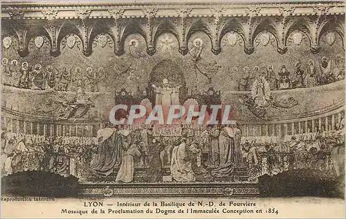 Cartes postales Lyon Interieur de la Basilique de ND de Fourviere Mosaique de la proclamation du dogme de l'imma