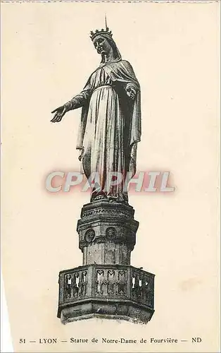 Cartes postales Lyon Statue de Notre Dame de Fourviere