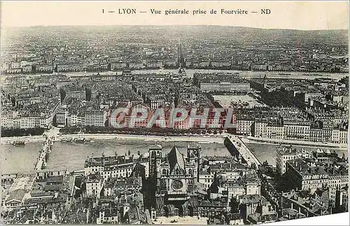 Cartes postales Lyon Vue generale prise de Fourviere