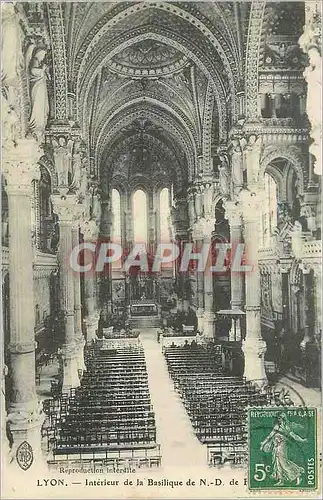 Cartes postales Lyon Interieur de la Basilique