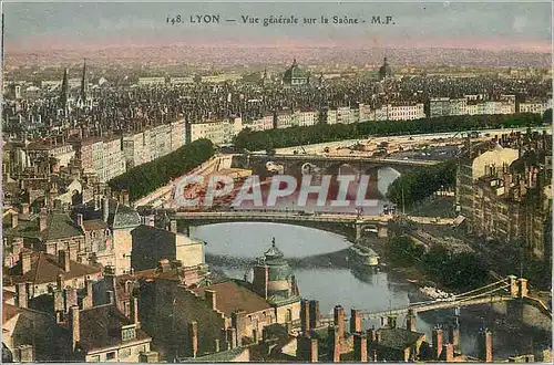 Ansichtskarte AK Lyon Vue generale sur la Saone