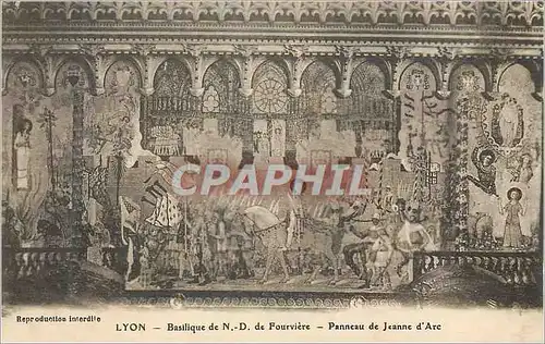 Cartes postales Lyon Basilique de ND de Fourviere Panneau de Jeanne d Arc