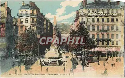 Cartes postales Lyon Place de la Republique et Monumnent Carnot