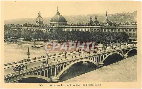 Cartes postales Lyon Le pont Wilson et l Hotel Dieu