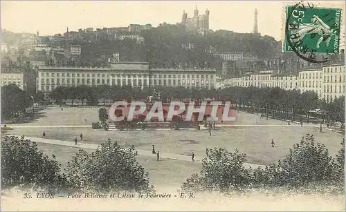 Ansichtskarte AK Lyon Place Bellecour et Coteau de Fourviere