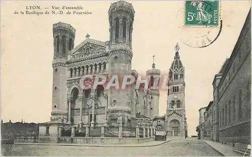 Cartes postales Lyon Vue d ensemble de la Basilique de ND de Fourviere