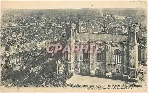 Ansichtskarte AK Lyon Notre Dame de Fourviere Vue sur Lyon et la Junction du Rhone