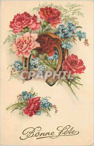 Cartes postales Bonne fete Fer a cheval