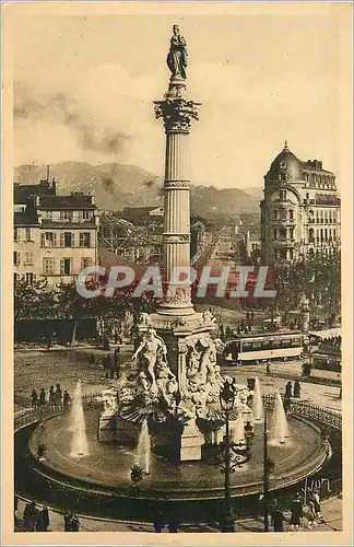 Ansichtskarte AK Marseille Bouche du Rhone Place Castellane et la Fontaine Cantini