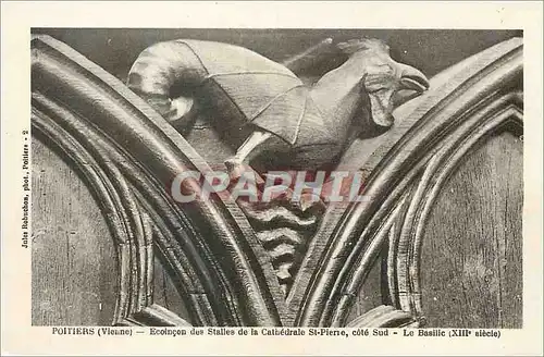 Cartes postales Poitiers Vienne Ecoincon des Stalles de la Cathedrale St Pierre Cote Sud Le Basilie