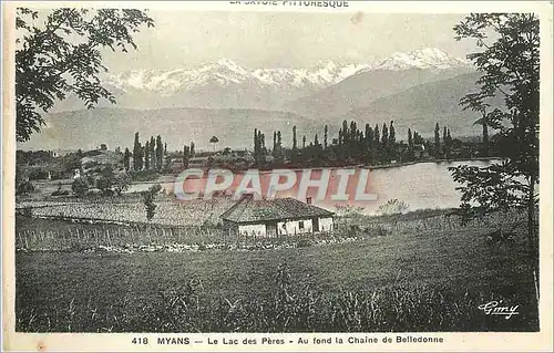 Cartes postales Myans Le lac des Peres Au fond la Chaine de Belledonne