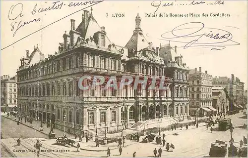 Cartes postales Lyon Palais de la Bourse et Place des Cordeliers