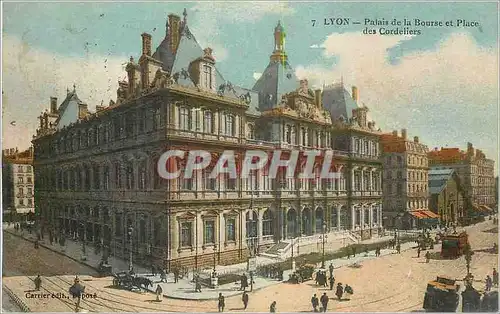 Ansichtskarte AK Lyon Palais de la Bourse et Place des Cordeliers