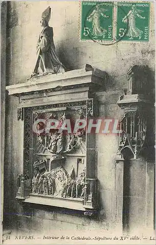 Ansichtskarte AK Nevers Interieur de la Cathedrale  Sepulture du 15eme