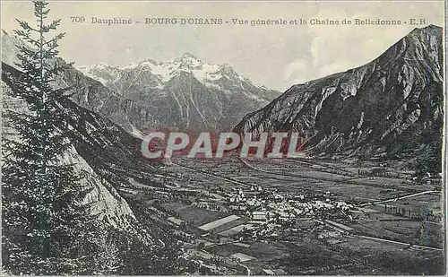 Cartes postales Dauphine Bourg d'Oisans Vue generale et la Chaine de Belledonne