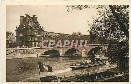 Ansichtskarte AK Paris La Pavillon de Flore et le Pont Royal Bateau