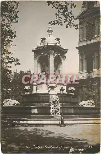 Cartes postales Paris Fontaine St Sulpice Lion