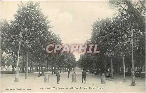 Cartes postales Nancy Cours Leopold dans le fond Statue Drouot