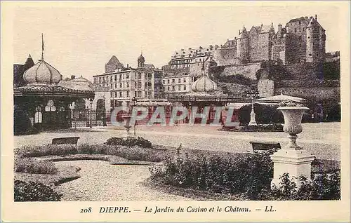 Cartes postales Dieppe Le jardin du Casino et le Chateau