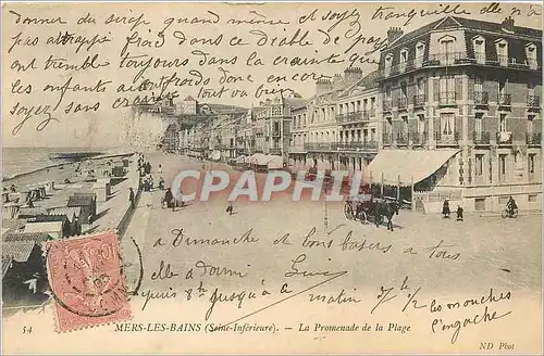 Ansichtskarte AK Mers les Bains Seine Inferieure La Promenade de la Plage