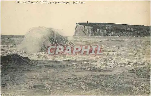 Cartes postales La Digue de Mers par gros temps