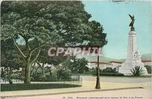 Cartes postales Nice Monument commemoratif de la reunion de Nice a la France