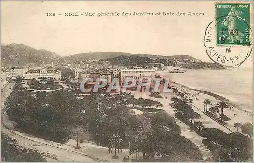 Cartes postales Nice Vue generale des Jardins et Baie des Anges