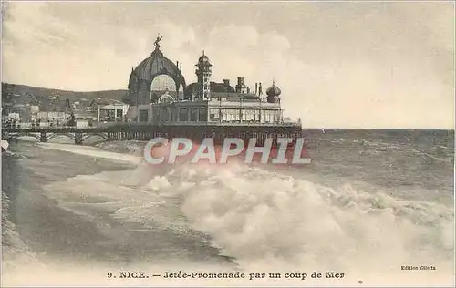 Cartes postales Nice Jetee Promenade par un coup de Mer