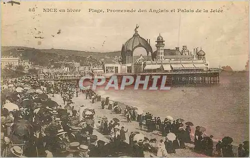 Cartes postales Nice en hiver Plage Promenade des Anglais et Palais de la Jetee