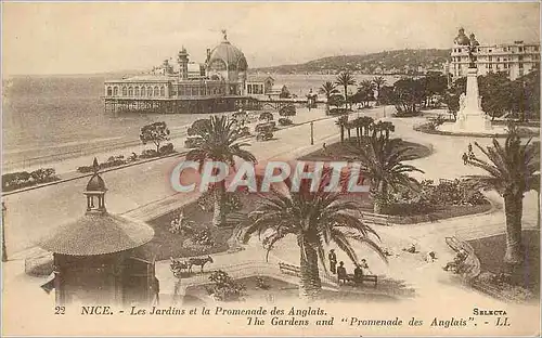 Cartes postales Nice Les Jardins et la Promenade des Anglais