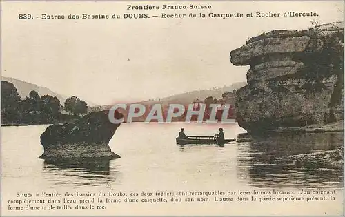 Cartes postales Entree des Bassins du Doubs Rocher de la Casquette et Rocher d Hercule
