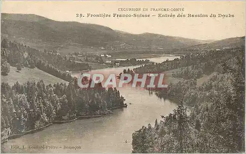 Cartes postales Frontiere Franco Suisse Entree des Bassins du Doubs