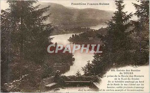 Cartes postales Frontiere Franco Suisse Entree des Bassins du Doubs