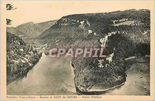 Ansichtskarte AK Frontiere Franco Suisse Bassins et saut du Doubs