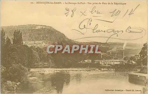 Cartes postales Besancon les Bains Le Barrage St Paul Vue prise du Pont de la Republique