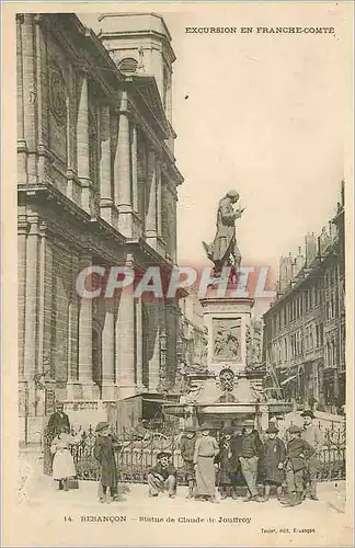 Ansichtskarte AK Besancon Statue de Claude de Jouffroy Enfants