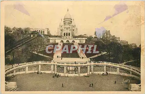 Ansichtskarte AK Paris Vue panoramique du Sacre Coeur de Montmartre et de l Escalier Monumental