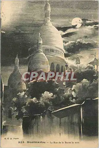 Cartes postales Montmartre La Rue de la Barre la nuit