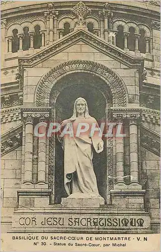 Ansichtskarte AK Basilique du Sacre Coeur de Montmartre Statue du Sacre Coeur par Michael