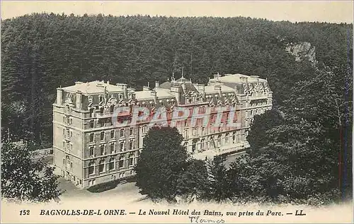 Cartes postales Bagnoles de l Orne Le Nouvel Hotel des Bains vue prise du Parc