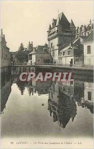 Cartes postales Loches La Porte des Cordeliers et l Indre