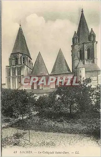 Ansichtskarte AK Loches La Collegiale Saint Ours