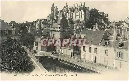 Cartes postales Loches Vue generale vers le Chateau Royal